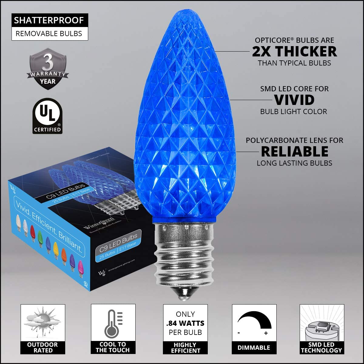 Wintergreen Lighting C9 OptiCore LED